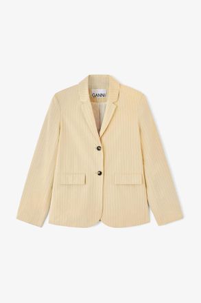 Ganni Beige Blazer in Suiting - Size 10/12 Organic Cotton