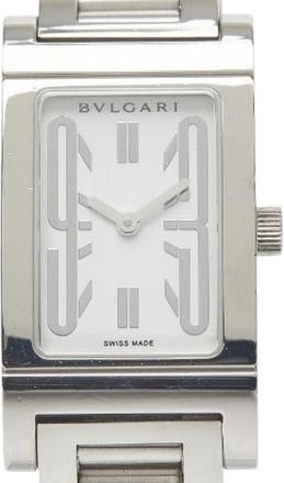 Bulgari Pre-owned Watches, female, White, Size: ONE SIZE Pre-owned Rettangolo Stainless Steel Watch