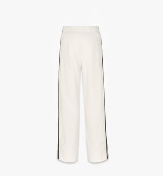 MCM Wide-Leg Boucl&eacute; with Diamond Hardware Trousers - White