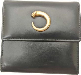 Cartier Black Leather Wallet (Tri-Fold) (Pre-Owned)
