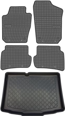 OEM Skoda Fabia Iii Hatchback De Noviembre De 2014 A 2021. Juego De Alfombrillas De Goma Para Coche Y Alfombrilla Para Maletero