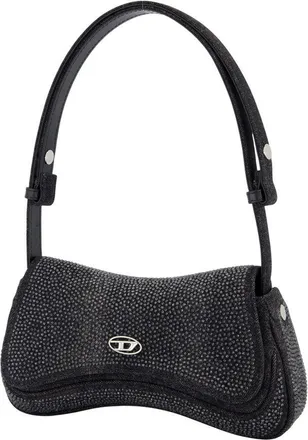Diesel Womens Textured Cotton Shoulder Bag Black