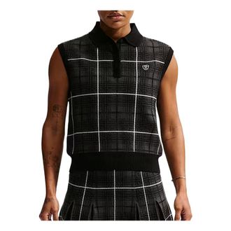 Nike (WMNS) Nike Fairway Fresh Plaid Sweater Vest Black White IO0356-010