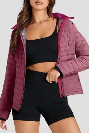Azura Exchange Womens Quilted Puffer Jacket Warm Winter - Fuschia - Size X-Large
