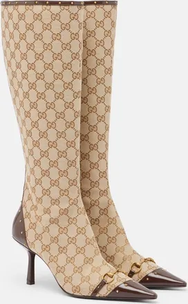 Gucci Savoy GG canvas knee-high boots