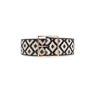 Max Mara Riem met patroon - Dames - Riemen - Beige - XS - Leer - Accessoires