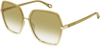 Chlo&eacute; Ch 0262S 006 Zonnebril - Dames - Zonnebrillen - Beige - 58 MM - Accessoires
