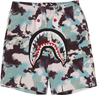 A Bathing Ape Map Camo Regular Fit Shark Sweat Shorts Multicolor 1L30-153-001-MULTI