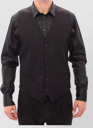 Dolce & Gabbana striped wool v-neck waistcoat