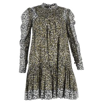 Ulla Johnson Amira Leopard-Print Mini Dress in Multicolor Cotton