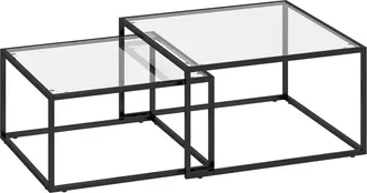 HOMCOM Mesas nido 75x75x42 cm negro