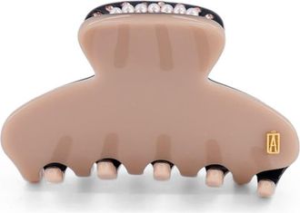 Alexandre de Paris Voltaire pearls and crystals acetate hair clip in Brown at Nordstrom