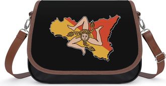 Generic Flag of Sicilian Fashion Womens Crossbody Bags Novelty Handbag Shoulder Bag Purse