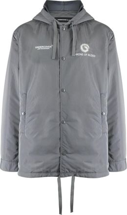 Undercover illustration-print hooded jacket - men - Polyester/Polyester/Polyester - 5 - Grey