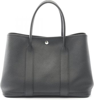 Herm&egrave;s Black Leather Tote Bag (Pre-Owned)