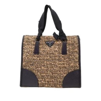 Prada Pre-owned Canvas Handbag - Dames - Vintage Handtas - Bruin - ONE Size - Leer - Vintage