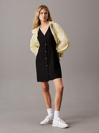 Calvin Klein Vestido abotonado de crep&eacute; suave