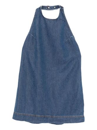 Reformation Avielle Lived-in mini dress - women - Organic Cotton/TENCEL Lyocell (LENZING) - L - Blue