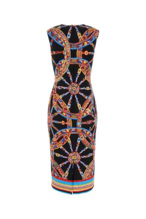 Dolce & Gabbana Womens Printed Satin Dress Variante Abbinata Abiti