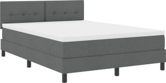 vidaXL Box Spring Bed with Mattress Dark grey 160 x 200 cm Fabric vidaXL