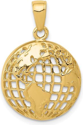 Diamond2Deal 14k Yellow Gold Polished Cut-out Globe Pendant