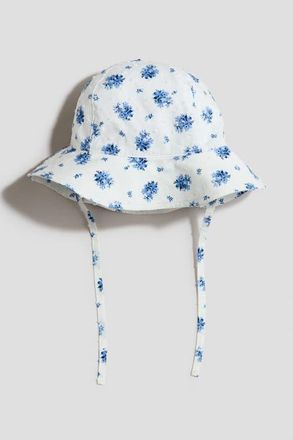 H&M Floral-print Sun Hat in White/floral at Nordstrom, Size 9-12 M