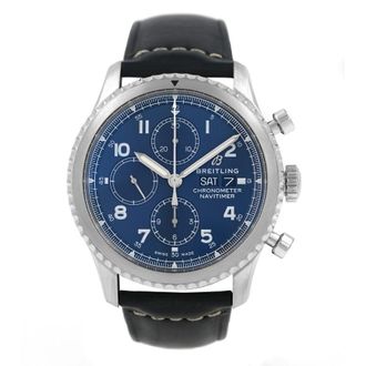Breitling Pre-owned Breitling Navitimer 8 Chronograph Automatic Chronometer Blue Dial Mens Watch A13314