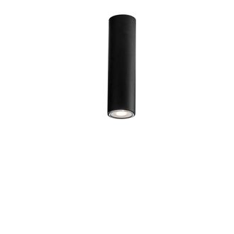 Luce-Ambiente-Design Fluke Cylindrical Ceiling Light in Black Metal 20cm