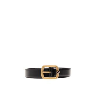 Gucci Belts, male, Black, Size: 120 CM Leather GG Belt with Interlocking G
