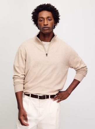 Projek Raw Mens Zip-neck supple knit sweater