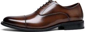 Generic GOMMER Mens Dress Oxford Shoes Lace Up Polished Leather Non-Slip Rubber Sole Wedding Suitable for Many Occasions. (Color : Light Brown, Size : 9 UK)