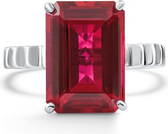 Pompeii3 14x10mm Ruby Jasmine Ring 14k White Gold Lab Grown