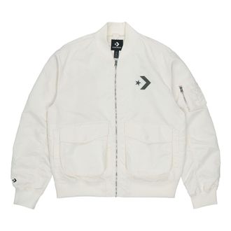 Converse SS22 Logo Loose Sports Retro aviator Jacket Couple Style White 10024169-A01