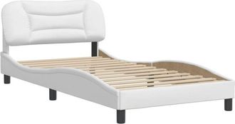 vidaXL Estructura De Cama Sin Colch&oacute;n Hvar Cuero Sint&eacute;tico Blanco 100x200cm Vidaxl