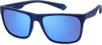 Polaroid Square Polarized Sunglasses Blue Mirrored