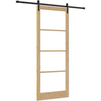 vidaXL Puerta Deslizante Orkdal Marr&oacute;n 93 X 232 Cm Vidaxl