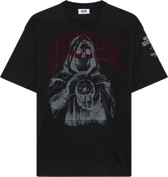 GCDS Gothic Bedruikt T-shirt - Heren - T-shirts - Zwart - S - Katoen - Tops