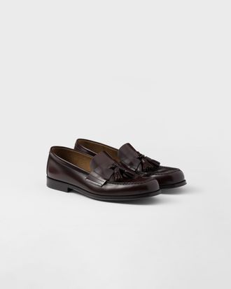 Prada Brushed leather loafers