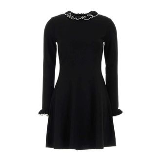 Valentino Garavani Short Dresses, female, Black, Size: M Knitted Dress
