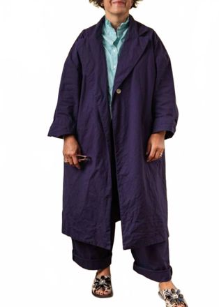 Gallego Desportes Womens Long Coat In Navy