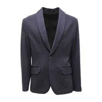 Paolo Pecora Blazers, male, Blue, Size: XL Jersey Jacket Made in Italy