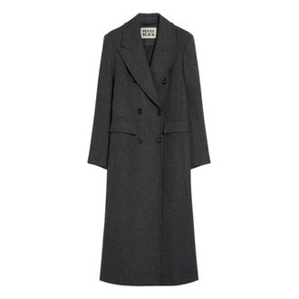 Pennyblack Jassen, Dames, Grijs, XS, Wol, Dubbelbreasted wollen jas Terni