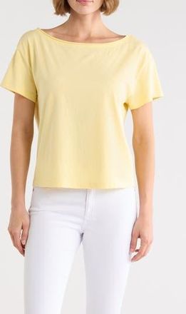 Abound Slashed Neck Relaxed Short Sleeve T-Shirt in Yellow Begonia at Nordstrom Rack, Size X-Large