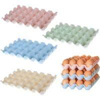 OEM Juego De 4 Hueveras De Pl&aacute;stico, Caja Para Almacenar Huevos, Huevera Apilable Antideslizante Para Refrigerador Y Cocina, Con Capacidad Para 24 Huevos 