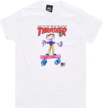 Thrasher Kid Cover Tee - Heren - T-shirts - Wit - S - Katoen - Tops