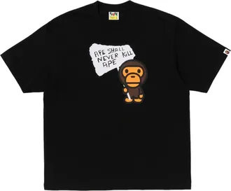 A Bathing Ape Baby Milo Graphic Relaxed Fit T-Shirt Black 0ZXTEMX30210RBKX