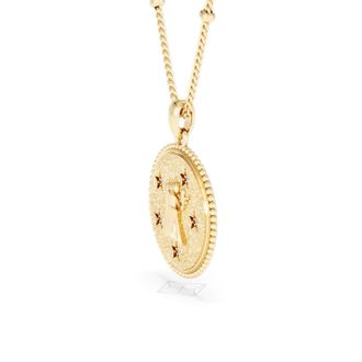 The Diamond Store Zodiac Virgo Necklace Medallion Lab Grown 0.02ct in 18K Gold Vermeil