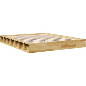 vidaXL Vidaxl - Estructura De Cama Sin Colch&oacute;n 140x190 Cm Madera Maciza Roble