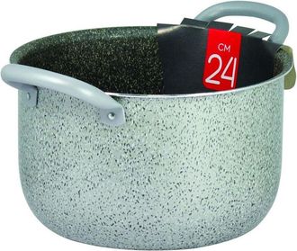 Trade Shop Trade Shop - Pote De Aluminio Antiadherente De Piedra Gris De 24 Cm Con 2 Asas De Tubo 044300m