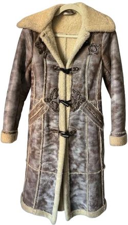 Prada Embellished Shearling Coat Size S